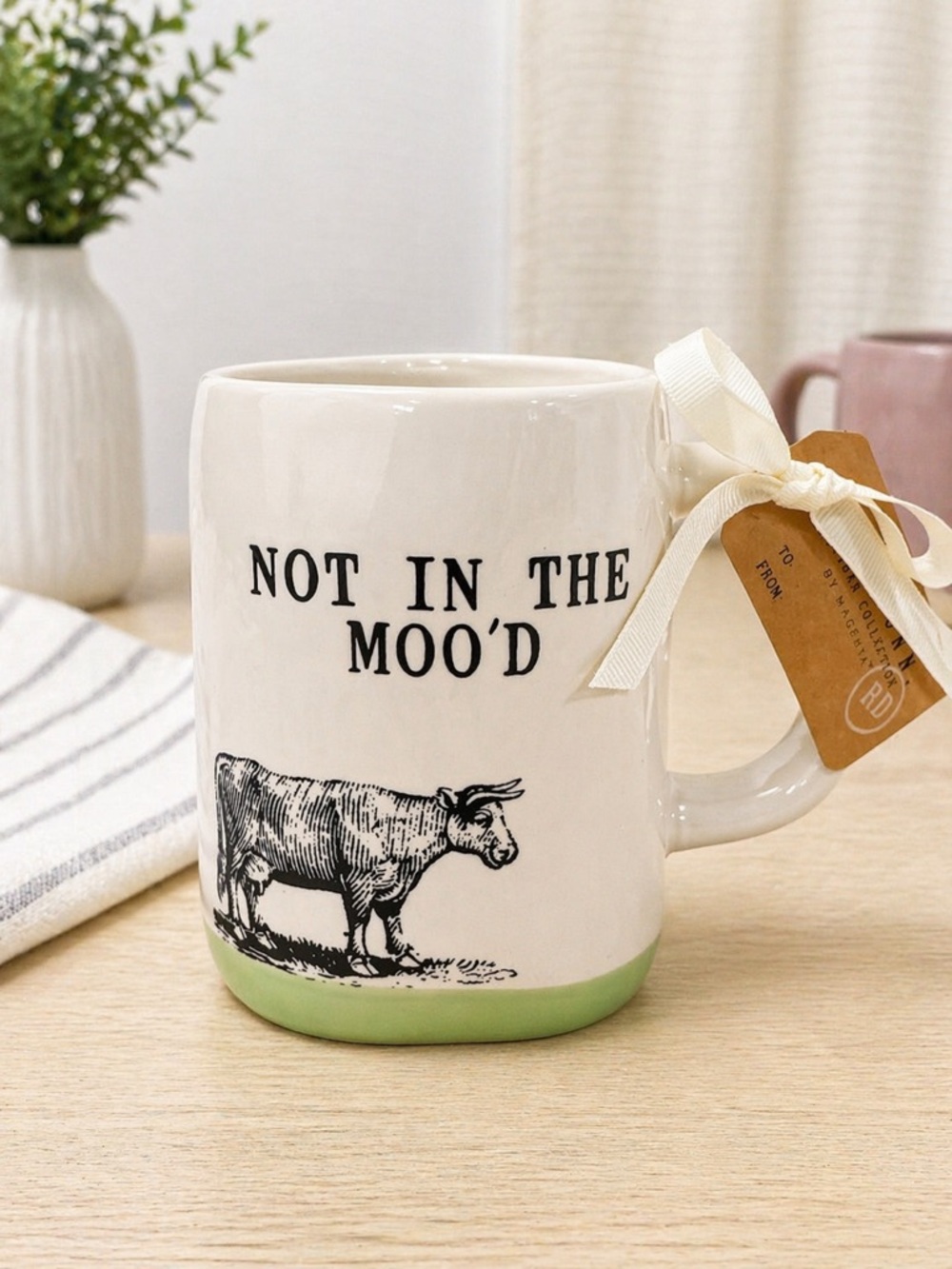 ✨ Rae Dunn “Not in the Moo’d” Mug 🐄💚